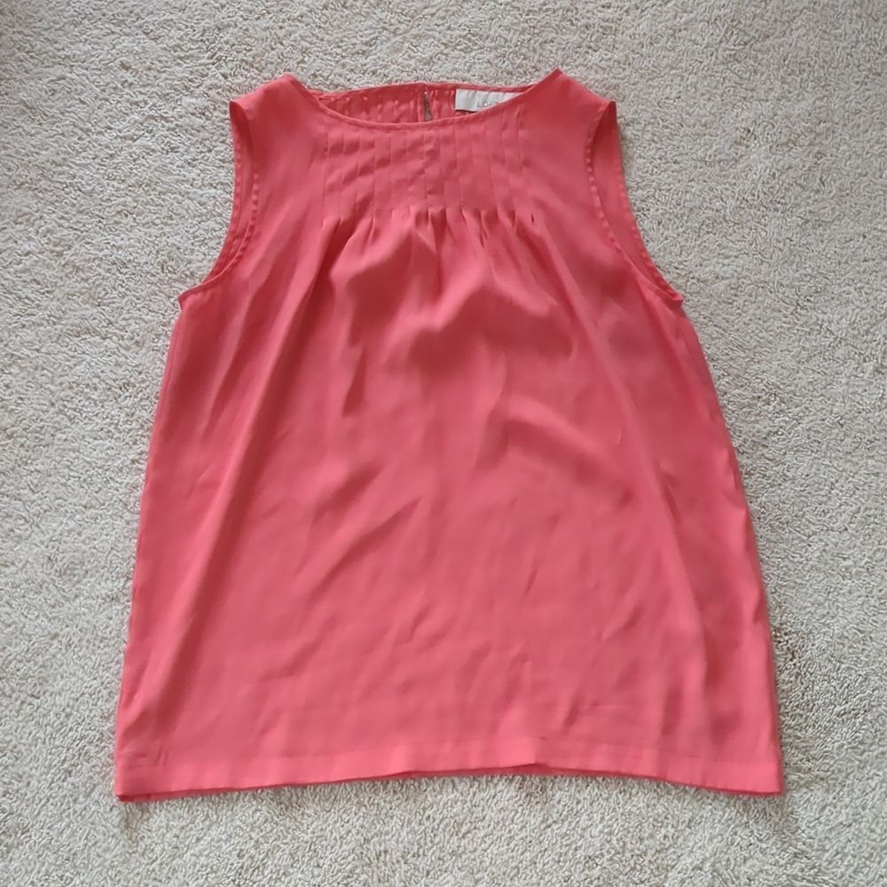 Loft Coral Sleeveless Blouse Size M